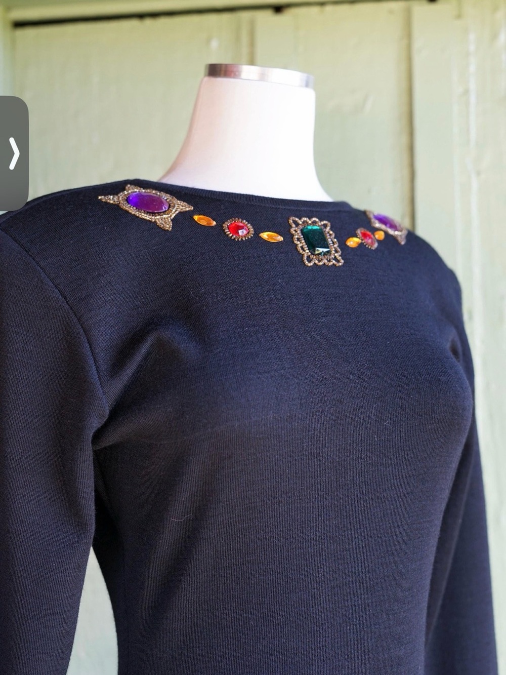 1990s Wool Rosary Dress - Picture 2 of 4